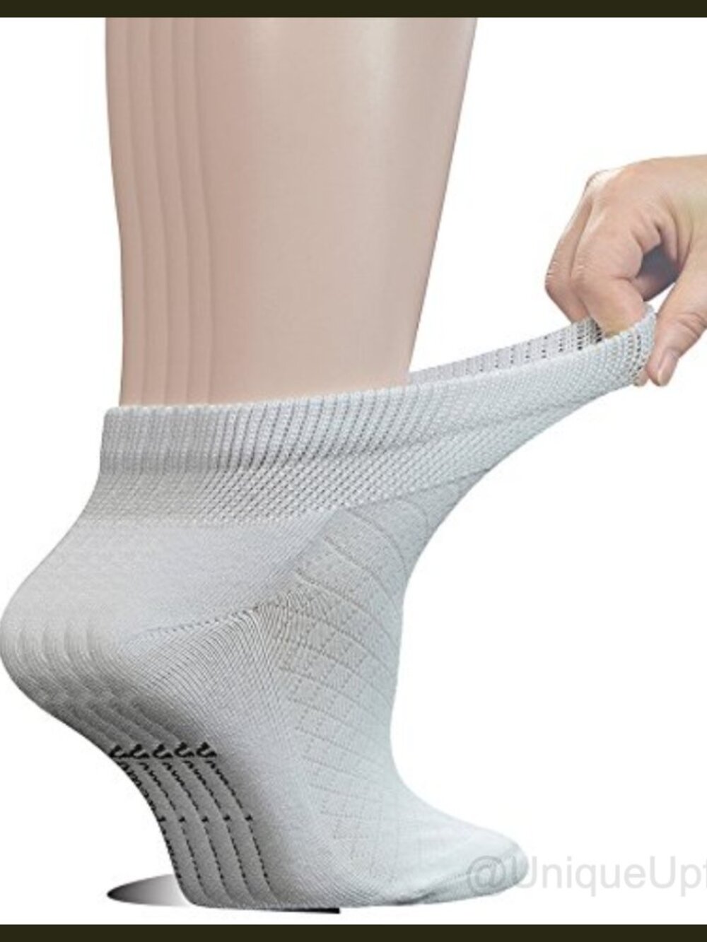 Diabetic Ankle Socks 5 Pairs Cotton Mesh Seamless Toe Cushion Non-Binding